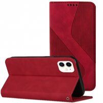 Kožni preklopni etui s uzorkom za iPhone 11 - crveno