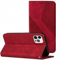 Kožni preklopni etui s uzorkom za iPhone 11 Pro - crveno