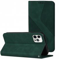 Kožni preklopni etui s uzorkom za iPhone 11 Pro - Tamnozeleno