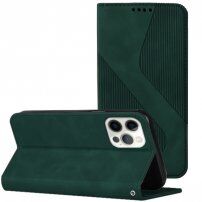 Kožni preklopni etui s uzorkom za iPhone 13 Pro Max - Tamnozeleno