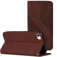 Kožni preklopni etui s uzorkom za iPhone SE (2020/2022) / 8 / 7 - smeđi
