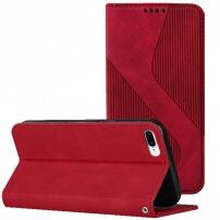 Kožni preklopni etui s uzorkom za iPhone 7 Plus / 8 Plus - crveno