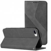 Kožni preklopni etui s uzorkom za iPhone 7 Plus / 8 Plus - sivo