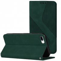 Kožni preklopni etui s uzorkom za iPhone 7 Plus / 8 Plus - Tamnozeleno