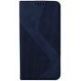 Kožni preklopni etui s uzorkom za iPhone 7 Plus / 8 Plus - tamno plavo