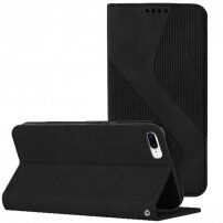 Kožni preklopni etui s uzorkom za iPhone 7 Plus / 8 Plus - crno