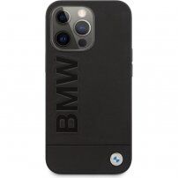 BMW Leather Hot Stamp maskica za iPhone 14 Pro Max - crni