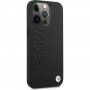 BMW Leather Hot Stamp maskica za iPhone 14 Pro Max - crni