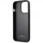 BMW Leather Hot Stamp maskica za iPhone 14 Pro Max - crni