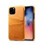 Kožna maska sa džepom za kartice za iPhone 11 Pro Max - sedlo smeđi