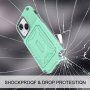 Otporna maska sa prostorom za kartice i zrcalom za iPhone 14 Plus - mentol