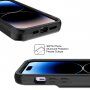 Otporna maska sa prostorom za kartice i zrcalom za iPhone 14 Plus - crni