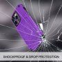 Otporna maska sa prostorom za kartice i zrcalom za iPhone 14 Pro - ljubičasti