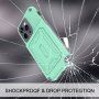 Otporna maska sa prostorom za kartice i zrcalom za iPhone 14 Pro Max - mentol