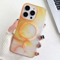 Prozirna maska sa uzorkom vodenih boja i MagSafe za iPhone 12 Pro Max - narančasti