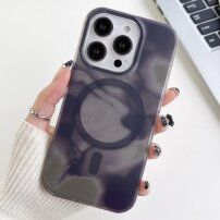 Prozirna maska sa uzorkom vodenih boja i MagSafe za iPhone 13 Pro Max - sivi
