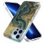 Mramorna svjetlucava maska za iPhone 13 Pro - petrolej