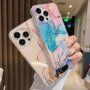 Svjetlucava mramorna maska za iPhone 11 - plavoružičasta