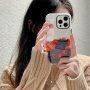 Svjetlucava prozirna maska sa uzorkom za iPhone 14 Pro - planine
