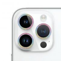 Kaljeno staklo sa svjetlucavim okvirima za zaštitu leća fotoaparata za iPhone 14 Pro / 14 Pro Max - boje duge