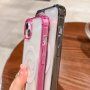Prozirna maska sa okvirom u boji i MagSafe za iPhone 11 Pro Max - ružičasti
