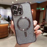 Svjetlucava maska sa metaliziranim okvirom i MagSafe za iPhone 11 - sivi