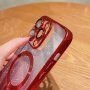Svjetlucava maska sa metaliziranim okvirom i MagSafe za iPhone 11 - Svijetloljubičasti