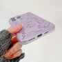 Mat prozirna maska sa motivom apstraktnih kunića za iPhone 12 Pro Max - ljubičasti