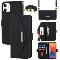 Flip futrola sa pojasom u stilu pisamca za iPhone 12 mini - crno