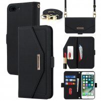 Flip futrola sa pojasom u stilu pisamca za iPhone 7 Plus / 8 Plus - crno