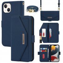Flip futrola sa pojasom u stilu pisamca za iPhone 13 mini - plavo