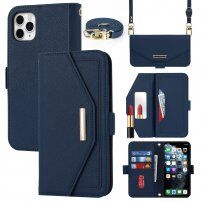 Flip futrola sa pojasom u stilu pisamca za iPhone 11 Pro Max - plavo