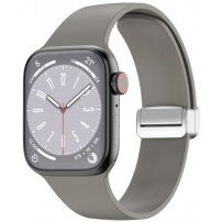 Silikonski remen sa metalnim magnetskim kopčanjem za Apple Watch 42mm / 41mm / 40mm / 38mm - sivi
