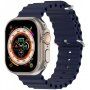 Silikonski oceanski remen za Apple Watch Ultra 49 mm / 45 mm / 44 mm / 42 mm - tamno plava
