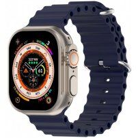 Silikonski oceanski remen za Apple Watch Ultra 49 mm / 45 mm / 44 mm / 42 mm - tamno plava