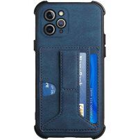 Maska sa džepom za kartice i stalkom za iPhone 11 Pro Max - plavi