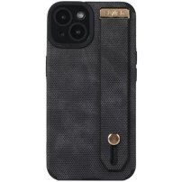 Kožna maska sa petljom za ruku za iPhone 13 - crni