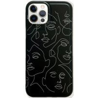 Mat maska s apstraktnim motivom za iPhone 12 Pro Max - crni