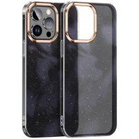 Svjetlucava maska sa uzorkom vodenih boja za iPhone 12 Pro Max - crni