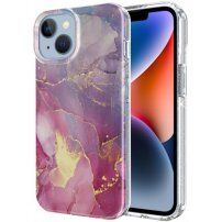 Mramorna svjetlucava maska za iPhone 13 - ružičastoljubičasti