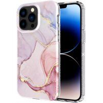 Mramorna svjetlucava maska za iPhone 13 Pro - svijetlo ružičasti