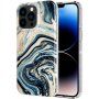 Mramorna svjetlucava maska za iPhone 13 Pro - plavozlatni