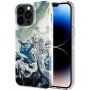 Mramorna svjetlucava maska za iPhone 13 Pro - tamno plavi