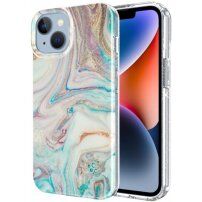 Mramorna svjetlucava maska za iPhone 14 Plus - pastel