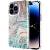 Mramorna svjetlucava maska za iPhone 14 Pro Max - pastel
