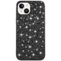 Zaštitna maska sa šljokicama za iPhone 14 Plus - crni