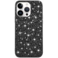 Zaštitna maska sa šljokicama za iPhone 14 Pro Max - crni