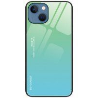 maskica sa staklenom stražnjom stranom za iPhone 14 Plus - zelenoazurni