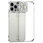 Prozirna maskica s metaliziranim rubom za iPhone 14 Plus - srebrni