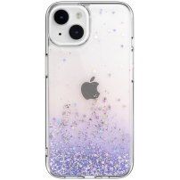 Prozirna maskica sa šljokicama za iPhone 14 Plus - ljubičasti